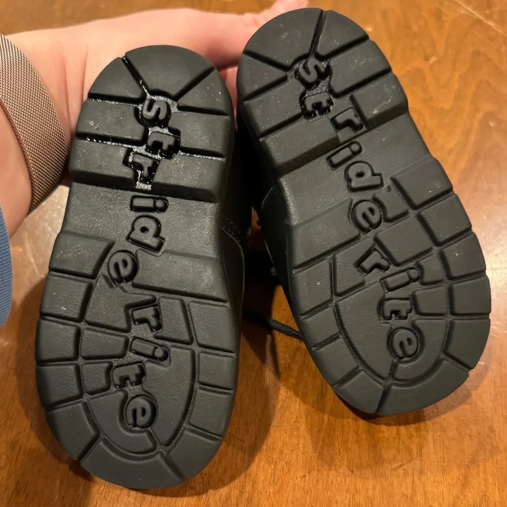 Stride Rite Cooper Toddler Boy Black Leather Dress Shoes Size 6 XW
